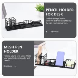 Multifunctional Pen Holder Set Office Work Mesh Organizer For Desk - Thumbnail 3