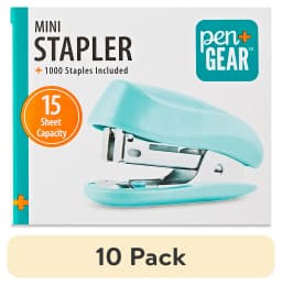 (10 pack) Pen+Gear 15-Sheet Mini Stapler with 1000 Staples, Blue - Thumbnail 1