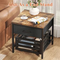 ModFurne Mini Fridge Stand with Movable Storage Basket, Mini Fridge Cabinet with Storage Drawer,Sturdy Metal Frame,Great for Dorm Home Office, Black - Thumbnail 2