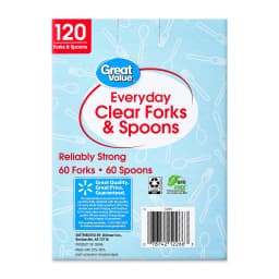 (2 pack) Great Value Clear Plastic Fork and Spoon Combo, 120 Count - Thumbnail 7