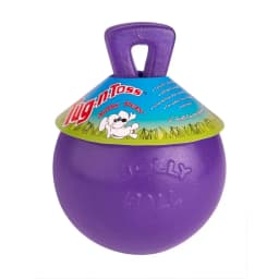 Jolly Pets Tug-n-Toss Ball with Handle Purple 4.5 inch Rubber Toy for Dogs - Thumbnail 5