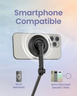 KraftGeek 66'' Magnetic Phone Tripod for iPhone MagSafe, Automatic Selfie Stick with Remote, Portable JustTap Tripod Stand for Video Recording - Thumbnail 5