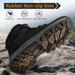 MeMoride Men's Waterproof Hiking Boots Outdoor Mid Trekking Lightweight Mountaineering Shoes - Thumbnail 7