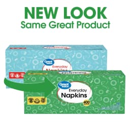 Great Value Everyday Paper Napkins, White, 400 Count, 1-Ply Disposable - Thumbnail 2