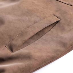 YLSDY Mens Leather Jacket Stand Collar Motorcycle Solid Biker Jackets Vintage Faux Leather Outwear Casual Lightweight Coat Coffee XL - Thumbnail 7