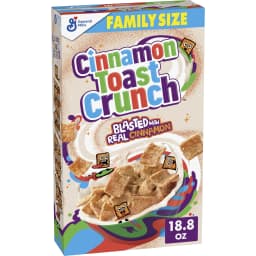 Cinnamon Toast Crunch Breakfast Cereal, Crispy Cinnamon Cereal, Family Size, 18.8 oz - Thumbnail 1
