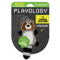 Playology Dog Toys | Interactive Stuffed Animal Raccoon, Sweet Potato Scented Toy, Small - Thumbnail 1