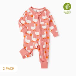 PatPat Baby Girl Clothes Unisex Viscose from Bamboo Footless Zip Sleepwear Long Sleeve Snug Fit Baby Pajamas for Newborn Infant Boys Girls Baby Gifts Sleeper 2Pack,0-3 Months - Thumbnail 14