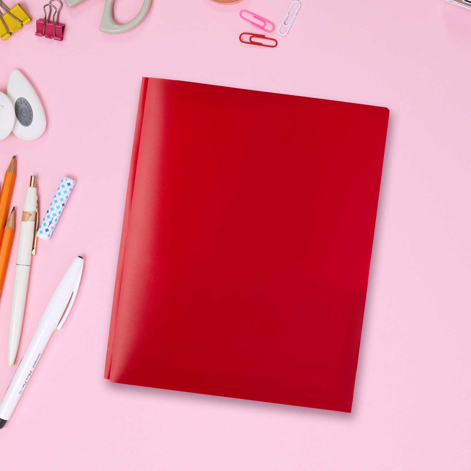 Plastic Folders with Two Pockets And Prongs Pocket Folders with Metal Prongs Fastener Clasps Letter Size File Folders Colored Folders Reusable - Thumbnail 8