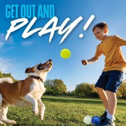 Nerf Dog Launcher Ball 3-Pack with 1 Solid Tuff, 1 Glow Ball & 1 LED Ball, 2.5 inch - Thumbnail 4