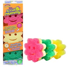 Scrub Daddy Scrub Mommy Power Flower Dual-Sided Cleaning Sponges, 3 Count - Thumbnail 1