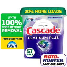 Cascade Platinum Plus Dishwasher Pods, Mountain, 57 Count - Thumbnail 1