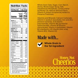 Honey Nut Cheerios, Heart Healthy Gluten Free Breakfast Cereal, 10.8 oz - Thumbnail 9