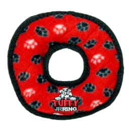 Tuffy Jr Ring Red Paw Durable Plush Dog Toy - Thumbnail 1