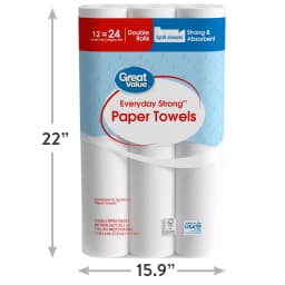 Great Value Everyday Strong Paper Towels, 12 Double Rolls - Thumbnail 8
