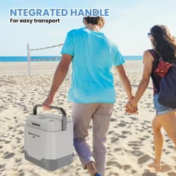 QinaQin 35 Quart (33 L) Electric Cooler & Warmer, Portable Car Refrigerator with Automatic Locking Handle, 12V Car Freezer for Vehicle with 110V AC - Thumbnail 8