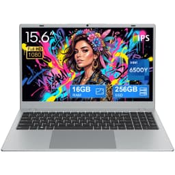 15.6" 1080p Laptop, Intel Pentium Gold 6500Y up to 3.4GHz 16GB RAM 256GB SSD, Slim Portable for Everyday Use, Home - Thumbnail 1