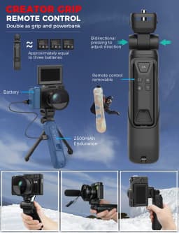 4K Digital Camera with Creator Accessory Kit Autofocus Vlogging Camera Remote Control with Flip Screen, Grip, Wide Angle Lens - Thumbnail 4