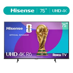 Hisense 75" Class 4K UHD LED LCD Roku Smart TV HDR R6 Series 75R6E4 - Thumbnail 1