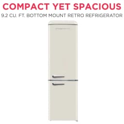 Frigidaire 9.0 Cu. ft. Bottom Mount Retro Refrigerator, Apartment Size Compact Fridge in Cream - Thumbnail 3
