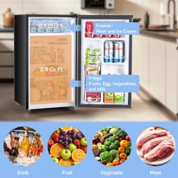 Nextay Mini Fridge for Bedroom 3.2 Cu.Ft Small Refrigerator with Freezer for Dorm Office,Silver - Thumbnail 6