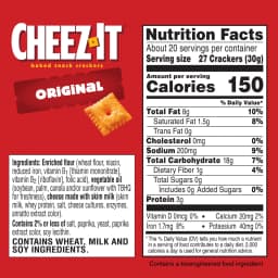Cheez-It Original Baked Snack Crackers, Lunch Snacks, 21 oz - Thumbnail 2