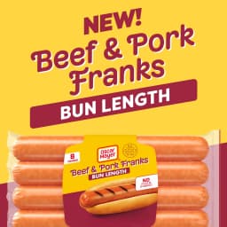 Oscar Mayer Bun-Length Beef and Pork Franks Hot Dogs, 8 Count Pack - Thumbnail 2