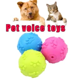 BETTERLIFE Chew Toys For Dogs Indestructible Rubber Squeaker Ball New Squeaky J0 Sound E4H7 - Thumbnail 3