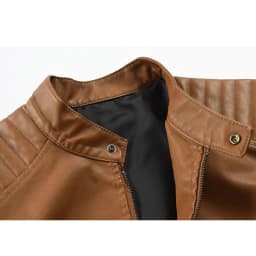 IROINNID Men's Long Sleeve Faux Leather Short Jacket Solid Color Casual Work Clothes Leather Coat Pocket Fitted Jacket Suit Coat - Thumbnail 3