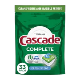 Cascade Complete Dishwasher Pods, Dishwasher Detergent, Dish Detergent Soap, Fresh, 33 Count - Thumbnail 2