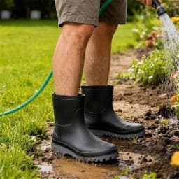 MeMoride Men's Waterproof Rain Boots Rubber Ankle Boots Garden Shoes Work Boots Outdoor - Thumbnail 7