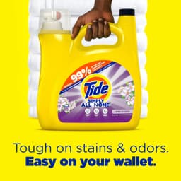 Tide Simply Laundry Detergent Liquid, Berry Blossom Scent, 117 fl oz, 89 Loads - Thumbnail 2