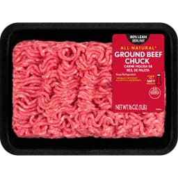 All Natural* 80% Lean/20% Fat Ground Beef Chuck, 1 lb Tray - Thumbnail 7