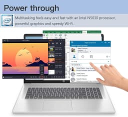 HP 17.3" Touchscreen Laptop, Intel Pentium Silver N5030, 16GB, 1TB SSD, Silver - Thumbnail 2