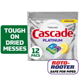 Cascade Platinum Dishwasher Pods, Dishwasher Detergent, Dish Detergent Soap, Lemon, 12 Count - Thumbnail 1