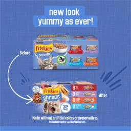 Purina Friskies Shreds Variety Pack, Wet Cat Food, 5.5 oz Cans, 32 Pack - Thumbnail 2