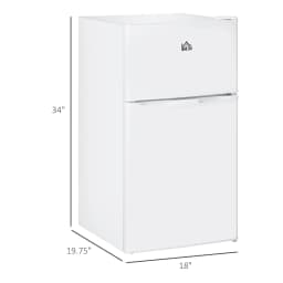 Kitchen Refrigerators Double Door Mini Fridge with Freezer, 3.2 Cu.Ft Compact Refrigerator with Adjustable Shelf, Adjustable Thermostat - Thumbnail 9
