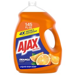 Ajax Ultra Liquid Dish Soap, Triple Action, Easy-Flip Cap, Orange Scent, 145 fl oz - Thumbnail 1