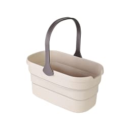 Eyliden Collapsible Plastic Bucket with Handle Grip for Mop Cleaning Washing Fit Sponge, Flat, Cotton Mop, Beige Color - Thumbnail 4