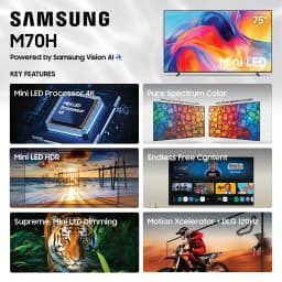 Samsung 75” Class M70HB Series Mini LED 4K UHD Samsung Vision AI Companion Smart Tizen TV 2026 - UN75M70HBFXZA - Thumbnail 2