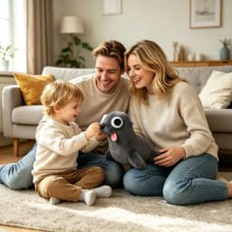 DGMIOCS Funny Gray Seal Plush Toy - Goofy Big-Eyed Stuffed Animal with Tongue Out, Soft Cuddly Seal Companion for Kids & Adults, Cute Silly Marine - Thumbnail 5
