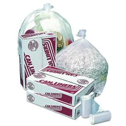Pitt Plastics High-Density Trash Can Liners, 33 Gallons, 12 microns, Clear, Pack - Thumbnail 2