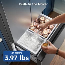 Simzlife 17.5 Cu. ft. French Door Refrigerator Built-in Ice Maker,Counter-Depth Refrigerator with Bottom Freezer,Silver - Thumbnail 6