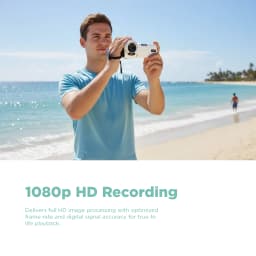 Vivitar PopCam America 250 Digital Camcorder – USA Celebration Edition, White 48MP, Full HD 1080P Video, 3" Flip Screen, 16X Digital Zoom Camcorder - Thumbnail 4