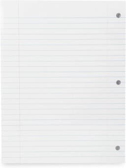 Filler Paper 600 Sheets (6pks of 100) - Wide Ruled (8n x 10in) - 3 Hole Punched for Ring Binders - Thumbnail 3