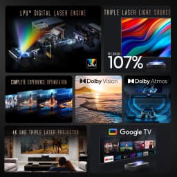 Hisense L9H TriChroma 4K Ultra Short Throw Laser TV Projector with 120" Ambient Light Rejecting Screen, Dolby Vision - Thumbnail 2