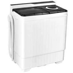 Costway 26lbs Portable Semi-automatic Washing Machine W/Built-in Drain Pump Grey - Thumbnail 1
