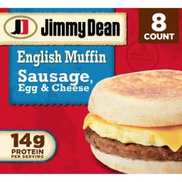 Jimmy Dean Frozen Breakfast Sandwich, Sausage Egg & Cheese English Muffin, 8 Count - Thumbnail 1