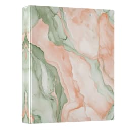 Watercolor Marble Pattern 3 Ring Hardcover Binders 1.5in Round Rings for Letter-Size Folder Paper Organizer Pockets for Office Student Recipe - Thumbnail 2