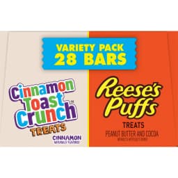 Cinnamon Toast Crunch and REESE'S Puffs Cereal Treat Bars, Variety Pack, 28 Count, 23.8 oz - Thumbnail 7